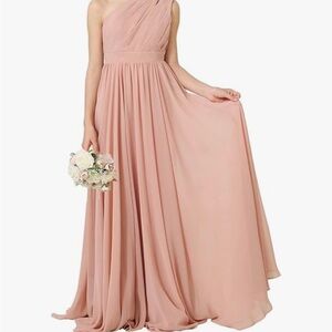 Elegant Pink One-Shoulder Gown